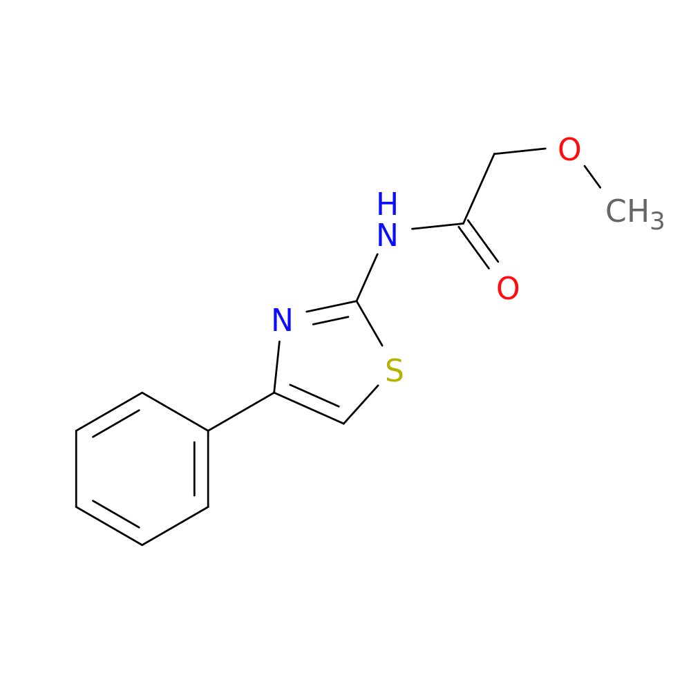 2-methoxy-N-(4-phenyl-1,3-thiazol-2-yl)acetamide