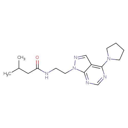 3-methyl-N-{2-[4-(pyrrolidin-1-yl)-1H-pyrazolo[3,4-d]pyrimidin-1-yl]ethyl}butanamide