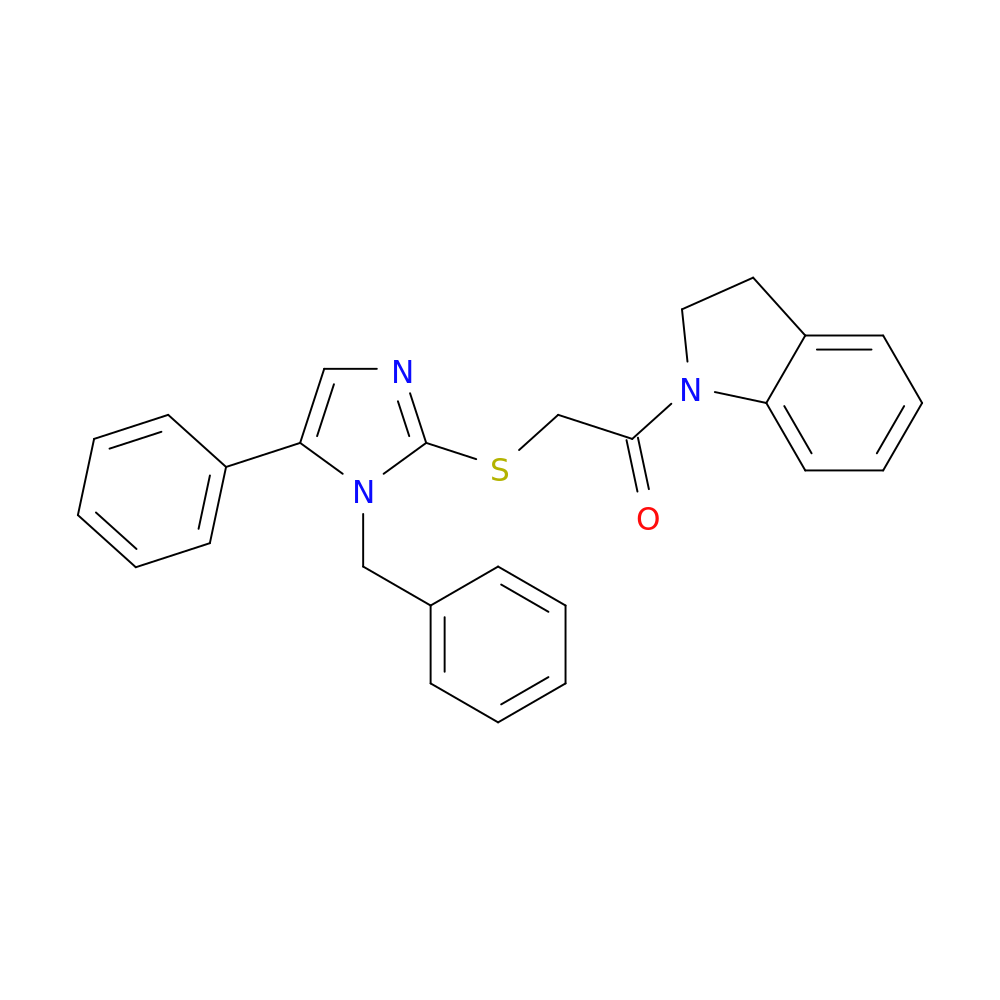 2-[(1-benzyl-5-phenyl-1H-imidazol-2-yl)sulfanyl]-1-(2,3-dihydro-1H-indol-1-yl)ethan-1-one