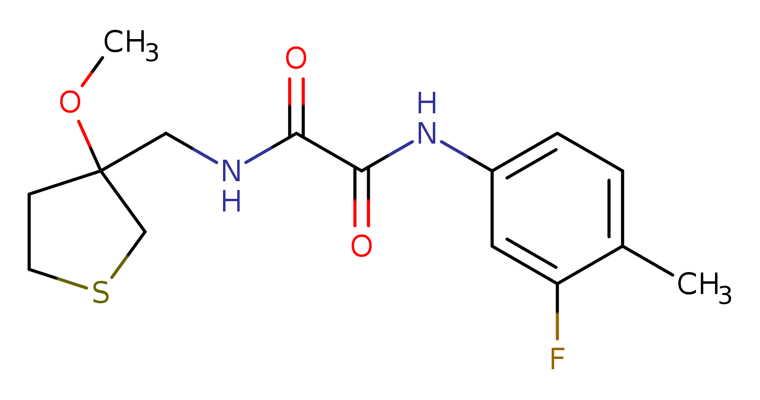 N'-(3-fluoro-4-methylphenyl)-N-[(3-methoxythiolan-3-yl)methyl]ethanediamide