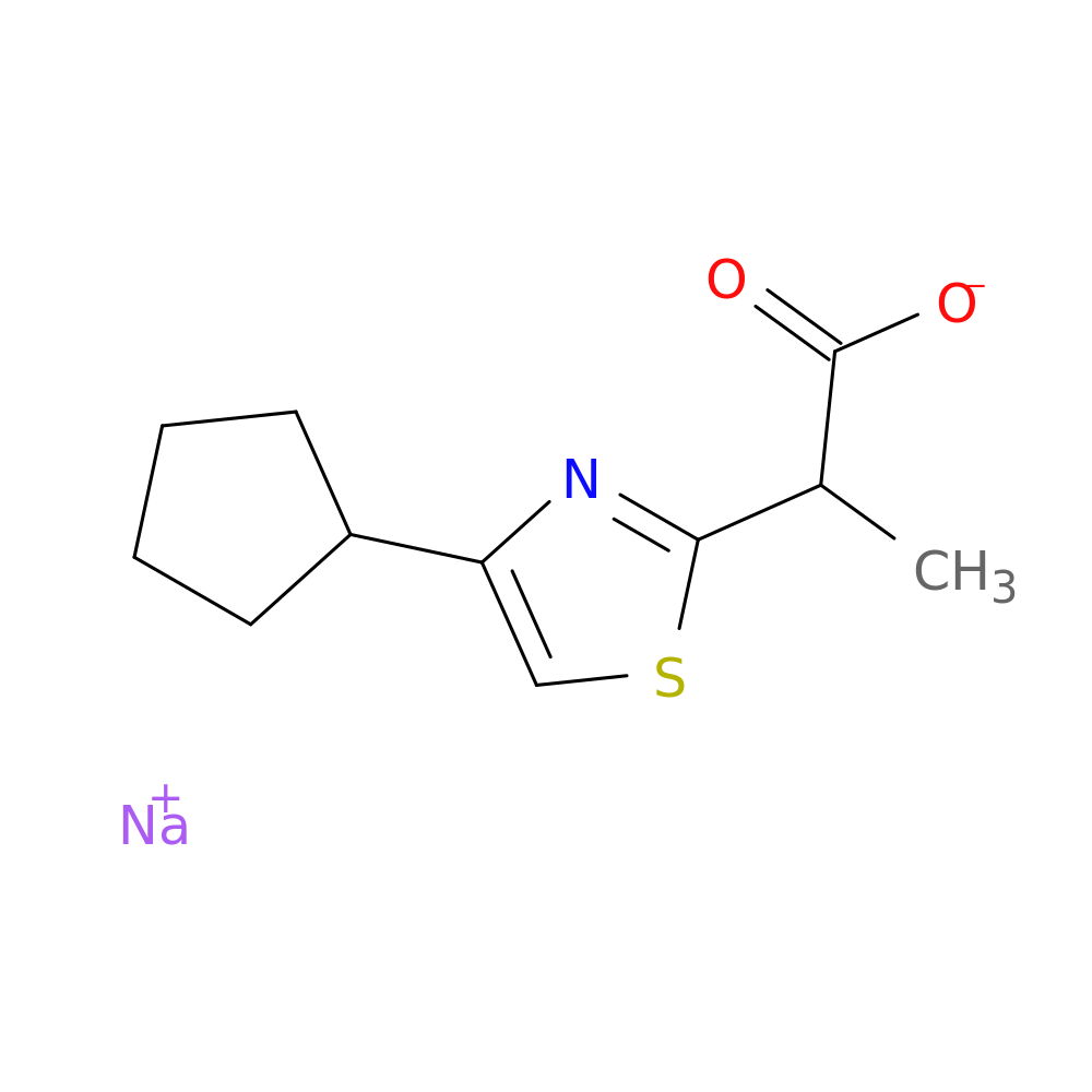 sodium 2-(4-cyclopentyl-1,3-thiazol-2-yl)propanoate