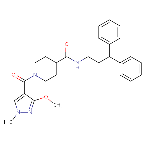 N-(3,3-diphenylpropyl)-1-(3-methoxy-1-methyl-1H-pyrazole-4-carbonyl)piperidine-4-carboxamide