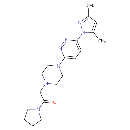 2-{4-[6-(3,5-dimethyl-1H-pyrazol-1-yl)pyridazin-3-yl]piperazin-1-yl}-1-(pyrrolidin-1-yl)ethan-1-one
