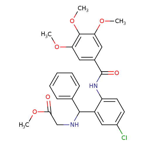 methyl 2-({[5-chloro-2-(3,4,5-trimethoxybenzamido)phenyl](phenyl)methyl}amino)acetate