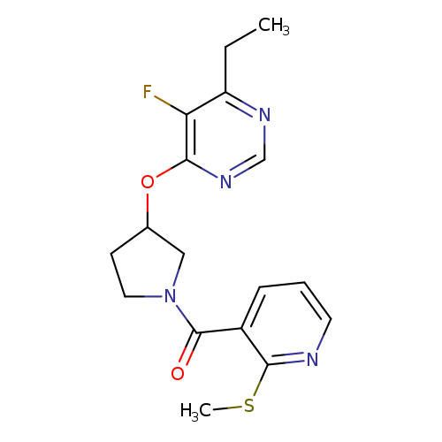 4-ethyl-5-fluoro-6-({1-[2-(methylsulfanyl)pyridine-3-carbonyl]pyrrolidin-3-yl}oxy)pyrimidine
