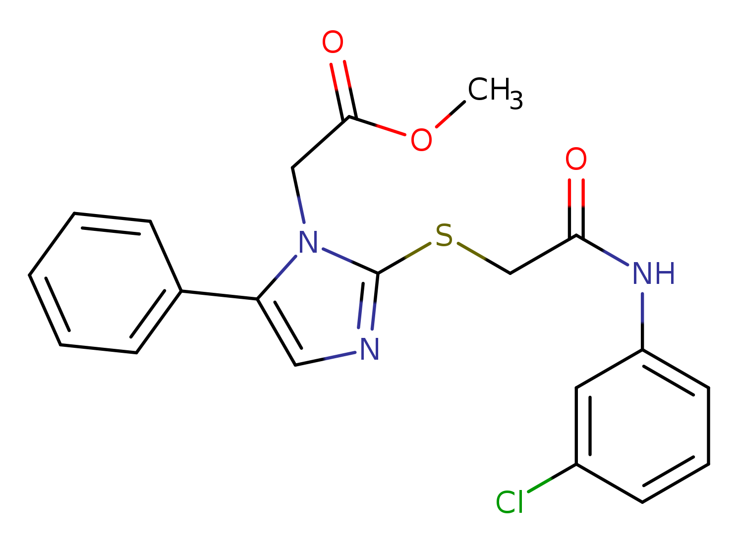 methyl 2-[2-({[(3-chlorophenyl)carbamoyl]methyl}sulfanyl)-5-phenyl-1H-imidazol-1-yl]acetate