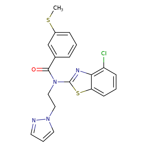 N-(4-chloro-1,3-benzothiazol-2-yl)-3-(methylsulfanyl)-N-[2-(1H-pyrazol-1-yl)ethyl]benzamide
