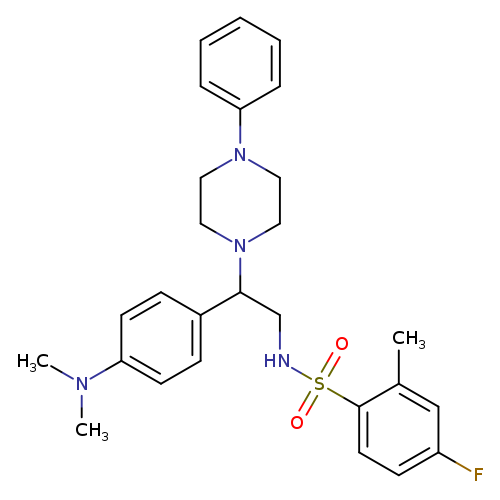 N-{2-[4-(dimethylamino)phenyl]-2-(4-phenylpiperazin-1-yl)ethyl}-4-fluoro-2-methylbenzene-1-sulfonamide