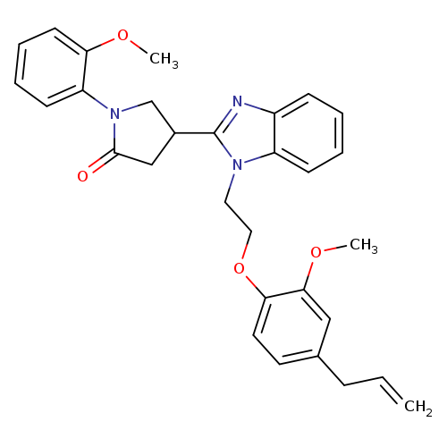 4-(1-{2-[2-methoxy-4-(prop-2-en-1-yl)phenoxy]ethyl}-1H-1,3-benzodiazol-2-yl)-1-(2-methoxyphenyl)pyrrolidin-2-one