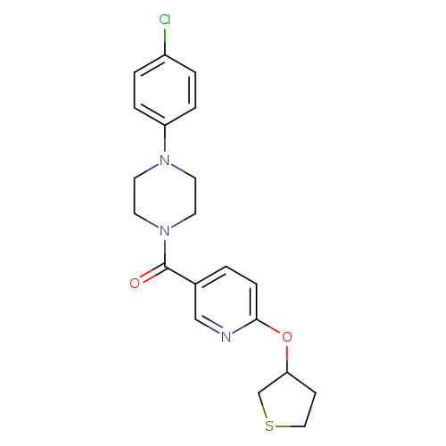 1-(4-chlorophenyl)-4-[6-(thiolan-3-yloxy)pyridine-3-carbonyl]piperazine