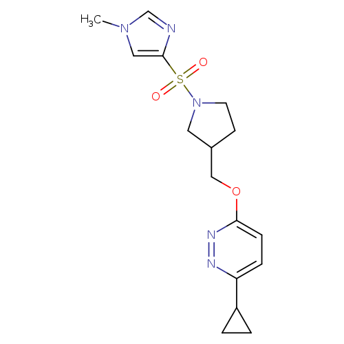 3-cyclopropyl-6-({1-[(1-methyl-1H-imidazol-4-yl)sulfonyl]pyrrolidin-3-yl}methoxy)pyridazine
