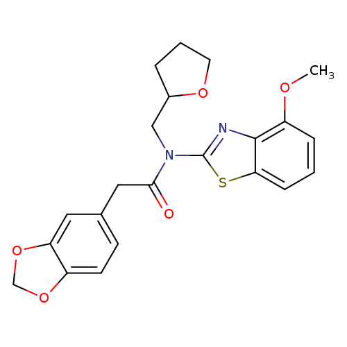 2-(2H-1,3-benzodioxol-5-yl)-N-(4-methoxy-1,3-benzothiazol-2-yl)-N-[(oxolan-2-yl)methyl]acetamide