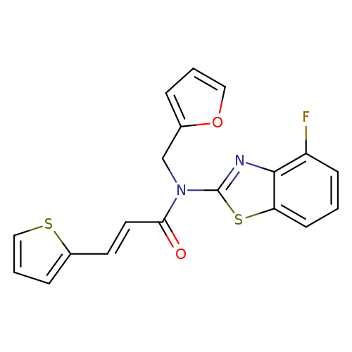 (2E)-N-(4-fluoro-1,3-benzothiazol-2-yl)-N-[(furan-2-yl)methyl]-3-(thiophen-2-yl)prop-2-enamide