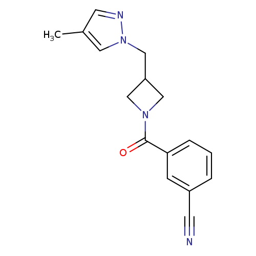 3-{3-[(4-methyl-1H-pyrazol-1-yl)methyl]azetidine-1-carbonyl}benzonitrile