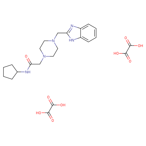 2-{4-[(1H-1,3-benzodiazol-2-yl)methyl]piperazin-1-yl}-N-cyclopentylacetamide; bis(oxalic acid)