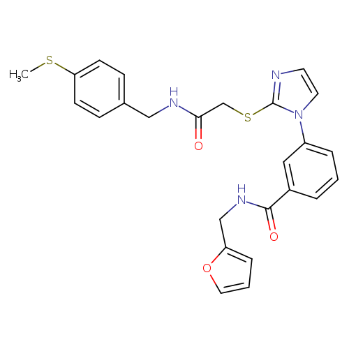 N-[(furan-2-yl)methyl]-3-(2-{[({[4-(methylsulfanyl)phenyl]methyl}carbamoyl)methyl]sulfanyl}-1H-imidazol-1-yl)benzamide