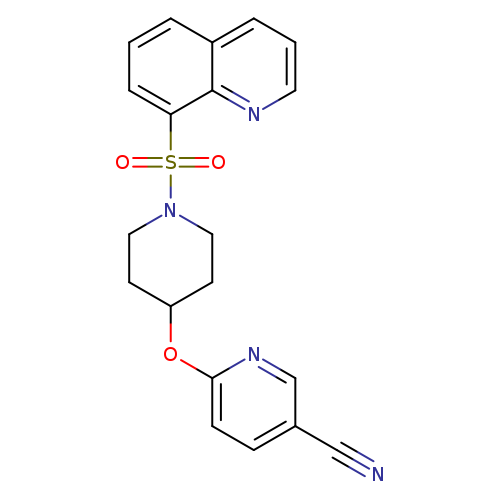 6-{[1-(quinoline-8-sulfonyl)piperidin-4-yl]oxy}pyridine-3-carbonitrile