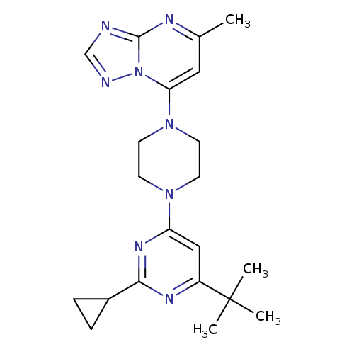 4-tert-butyl-2-cyclopropyl-6-(4-{5-methyl-[1,2,4]triazolo[1,5-a]pyrimidin-7-yl}piperazin-1-yl)pyrimidine