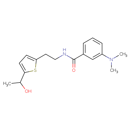 3-(dimethylamino)-N-{2-[5-(1-hydroxyethyl)thiophen-2-yl]ethyl}benzamide