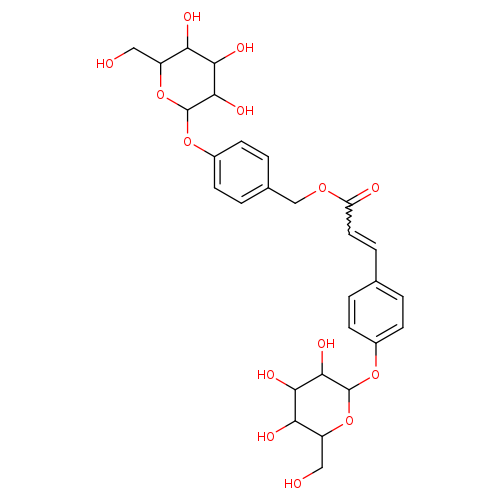 4-(((2S,3R,4S,5S,6R)-3,4,5-Trihydroxy-6-(hydroxymethyl)tetrahydro-2H-pyran-2-yl)oxy)benzyl (E)-3-(4-(((2S,3R,4S,5S,6R)-3,4,5-trihydroxy-6-(hydroxymethyl)tetrahydro-2H-pyran-2-yl)oxy)phenyl)acrylate