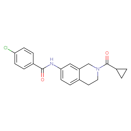 4-chloro-N-(2-cyclopropanecarbonyl-1,2,3,4-tetrahydroisoquinolin-7-yl)benzamide