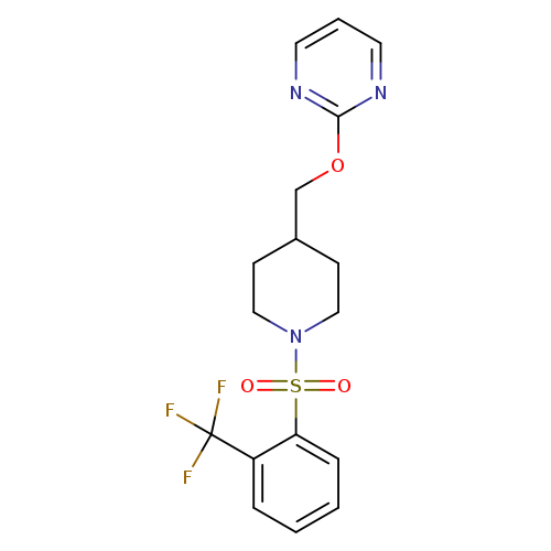 2-({1-[2-(trifluoromethyl)benzenesulfonyl]piperidin-4-yl}methoxy)pyrimidine