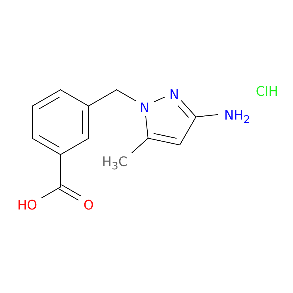 3-[(3-amino-5-methyl-1H-pyrazol-1-yl)methyl]benzoic acid hydrochloride