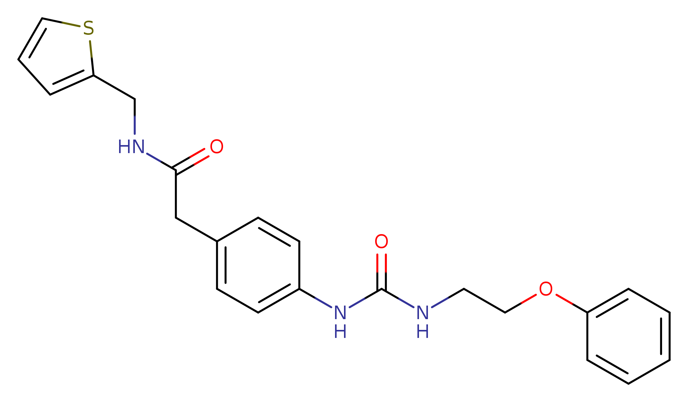 2-(4-{[(2-phenoxyethyl)carbamoyl]amino}phenyl)-N-[(thiophen-2-yl)methyl]acetamide
