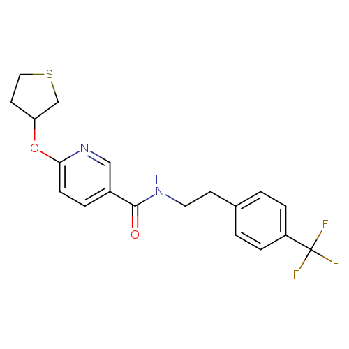 6-(thiolan-3-yloxy)-N-{2-[4-(trifluoromethyl)phenyl]ethyl}pyridine-3-carboxamide