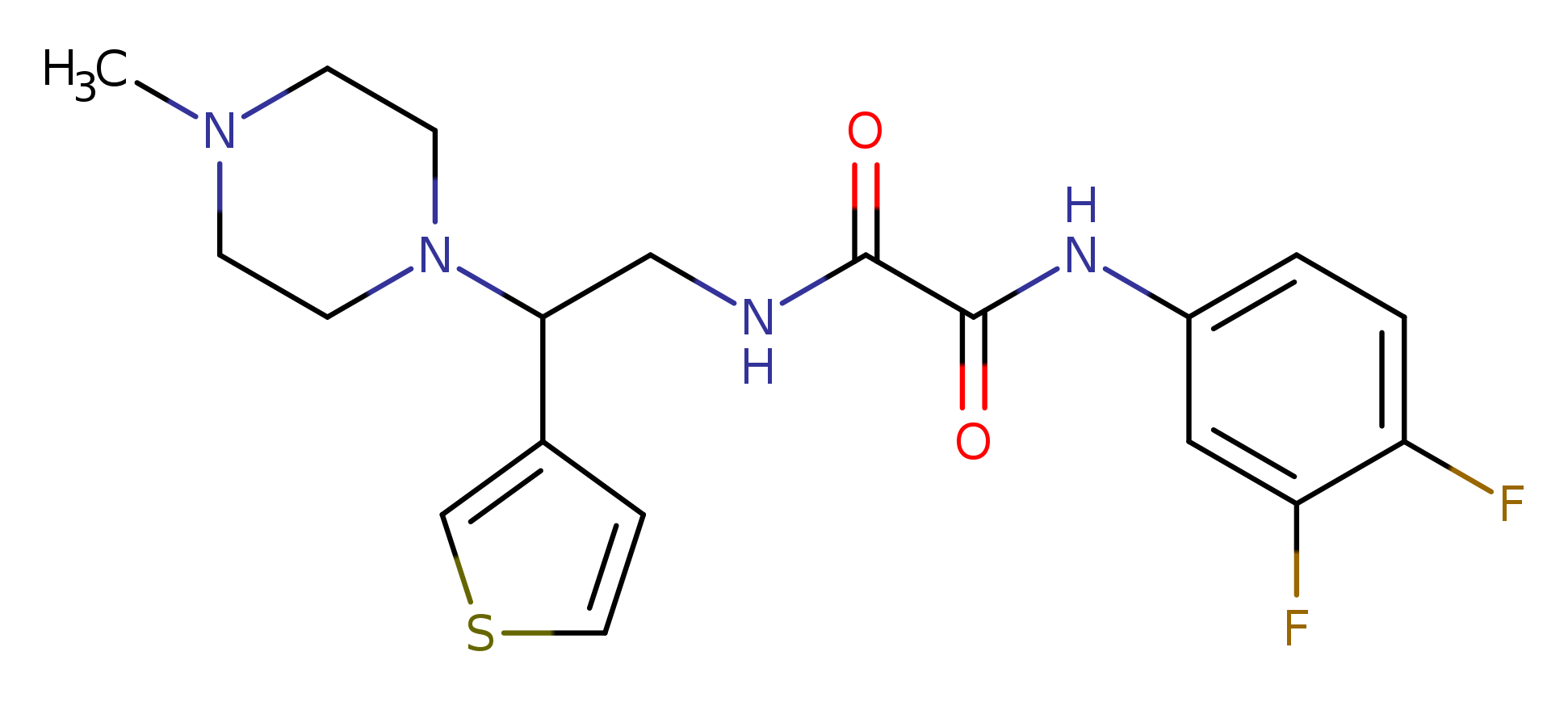 N'-(3,4-difluorophenyl)-N-[2-(4-methylpiperazin-1-yl)-2-(thiophen-3-yl)ethyl]ethanediamide