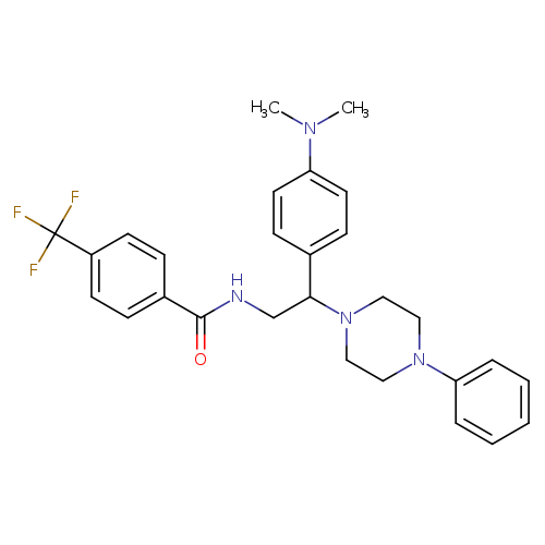 N-{2-[4-(dimethylamino)phenyl]-2-(4-phenylpiperazin-1-yl)ethyl}-4-(trifluoromethyl)benzamide