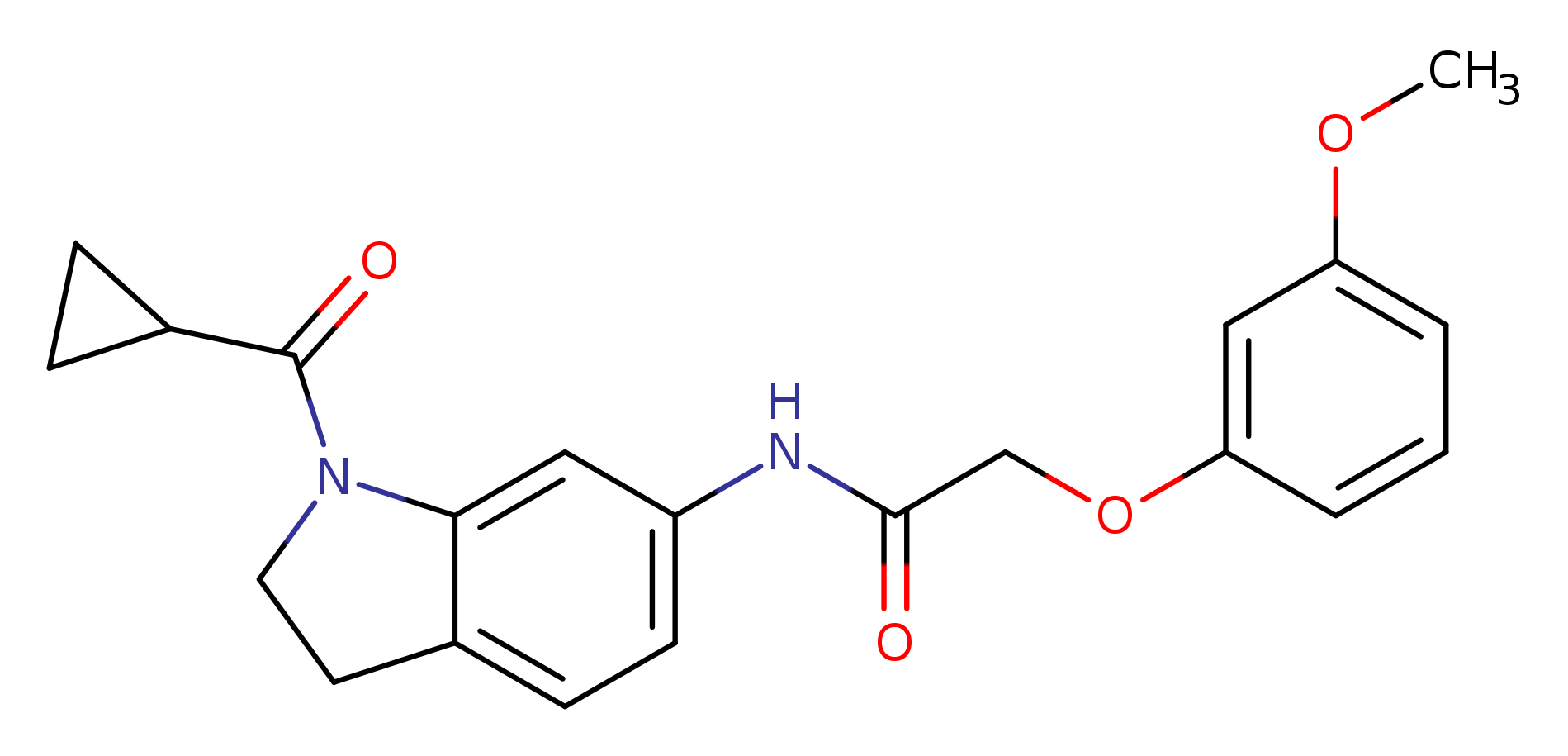 N-(1-cyclopropanecarbonyl-2,3-dihydro-1H-indol-6-yl)-2-(3-methoxyphenoxy)acetamide