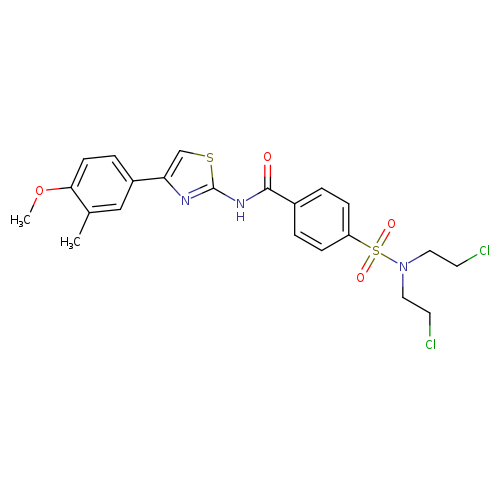 4-[bis(2-chloroethyl)sulfamoyl]-N-[4-(4-methoxy-3-methylphenyl)-1,3-thiazol-2-yl]benzamide