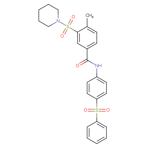 N-[4-(benzenesulfonyl)phenyl]-4-methyl-3-(piperidine-1-sulfonyl)benzamide