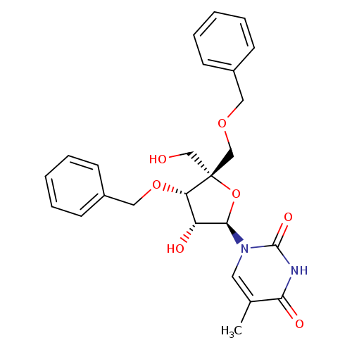 1-((2R,3R,4S,5R)-4-(benzyloxy)-5-((benzyloxy)methyl)-3-hydroxy-5-(hydroxymethyl)tetrahydrofuran-2-yl)-5-methylpyrimidine-2,4(1H,3H)-dione