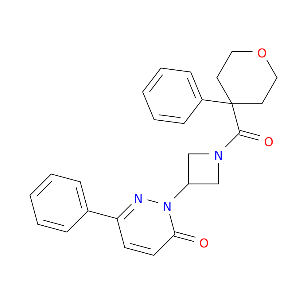 6-phenyl-2-[1-(4-phenyloxane-4-carbonyl)azetidin-3-yl]-2,3-dihydropyridazin-3-one
