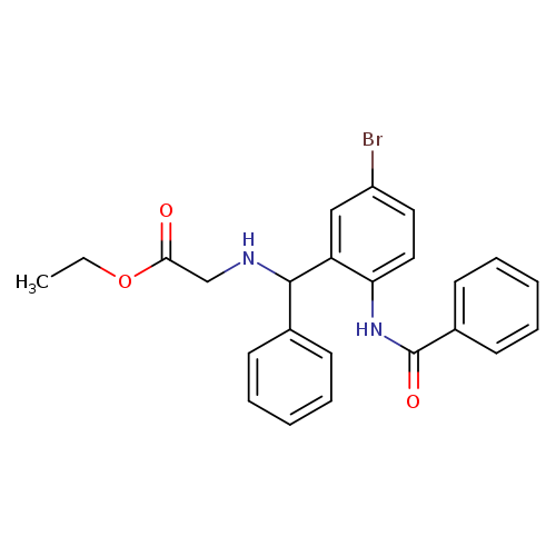 ethyl 2-{[(2-benzamido-5-bromophenyl)(phenyl)methyl]amino}acetate