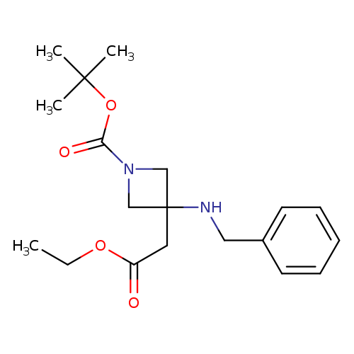 TERT-BUTYL 3-(BENZYLAMINO)-3-(2-ETHOXY-2-OXOETHYL)AZETIDINE-1-CARBOXYLATE