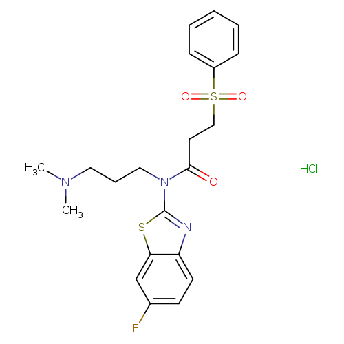 3-(benzenesulfonyl)-N-[3-(dimethylamino)propyl]-N-(6-fluoro-1,3-benzothiazol-2-yl)propanamide hydrochloride