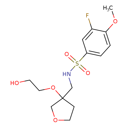 3-fluoro-N-{[3-(2-hydroxyethoxy)oxolan-3-yl]methyl}-4-methoxybenzene-1-sulfonamide