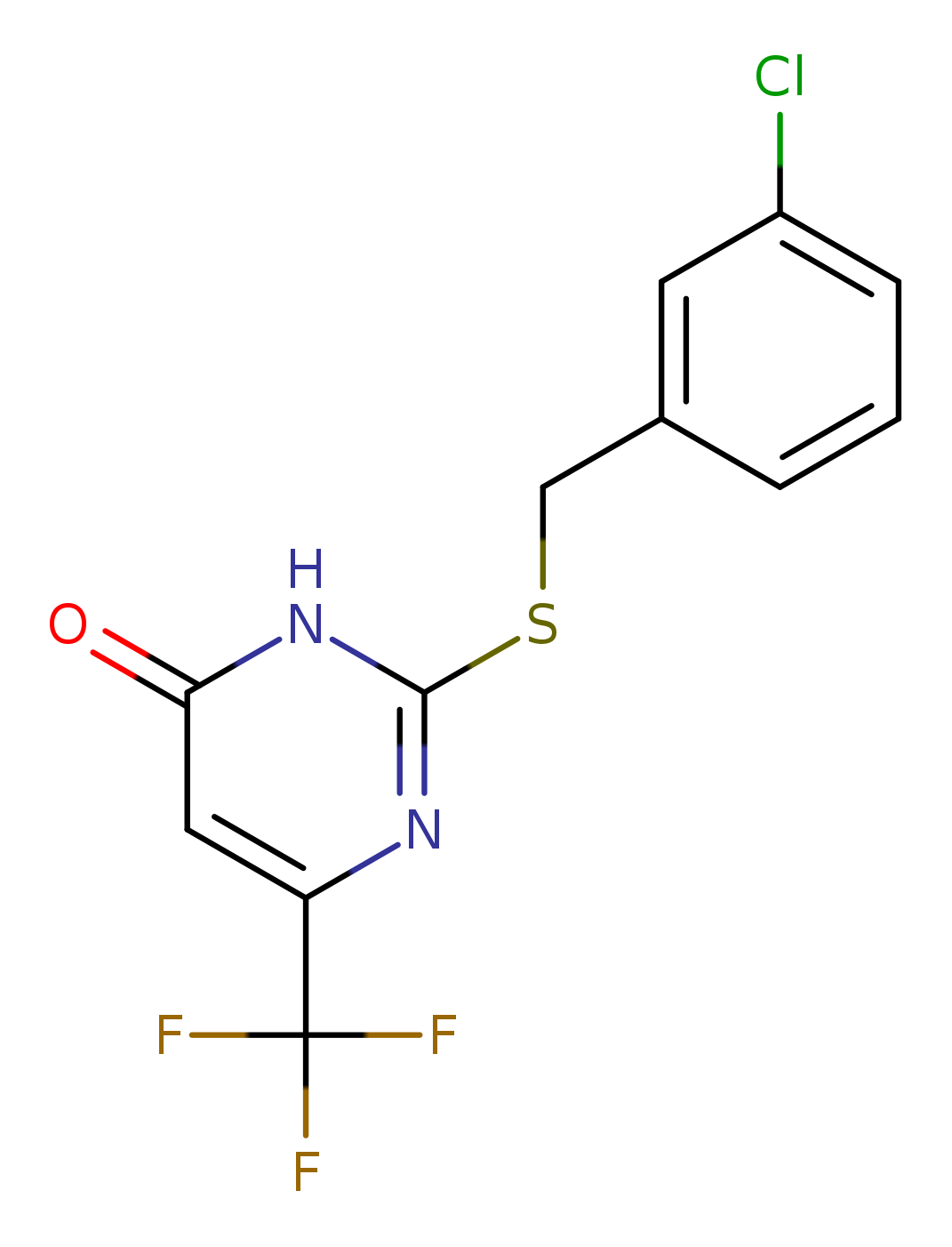 2-{[(3-chlorophenyl)methyl]sulfanyl}-6-(trifluoromethyl)-3,4-dihydropyrimidin-4-one