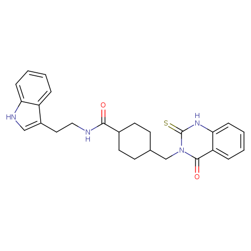 N-[2-(1H-indol-3-yl)ethyl]-4-[(4-oxo-2-sulfanylidene-1,2,3,4-tetrahydroquinazolin-3-yl)methyl]cyclohexane-1-carboxamide