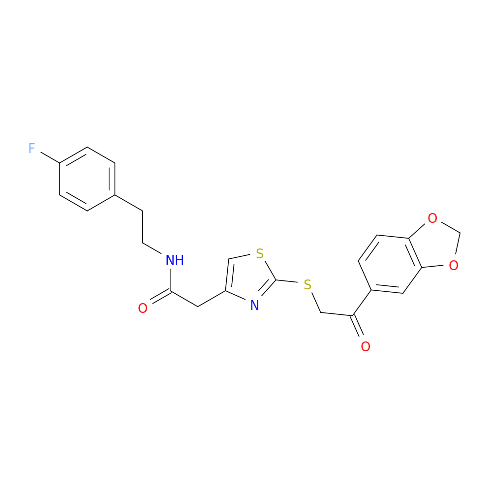 2-(2-{[2-(2H-1,3-benzodioxol-5-yl)-2-oxoethyl]sulfanyl}-1,3-thiazol-4-yl)-N-[2-(4-fluorophenyl)ethyl]acetamide