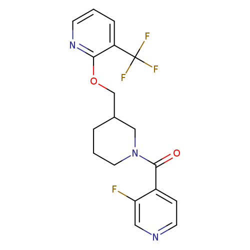 3-fluoro-4-[3-({[3-(trifluoromethyl)pyridin-2-yl]oxy}methyl)piperidine-1-carbonyl]pyridine