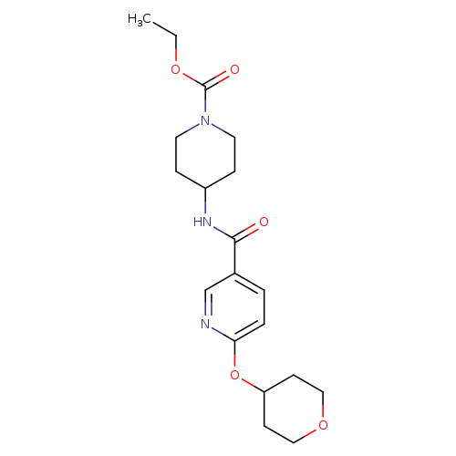 ethyl 4-[6-(oxan-4-yloxy)pyridine-3-amido]piperidine-1-carboxylate