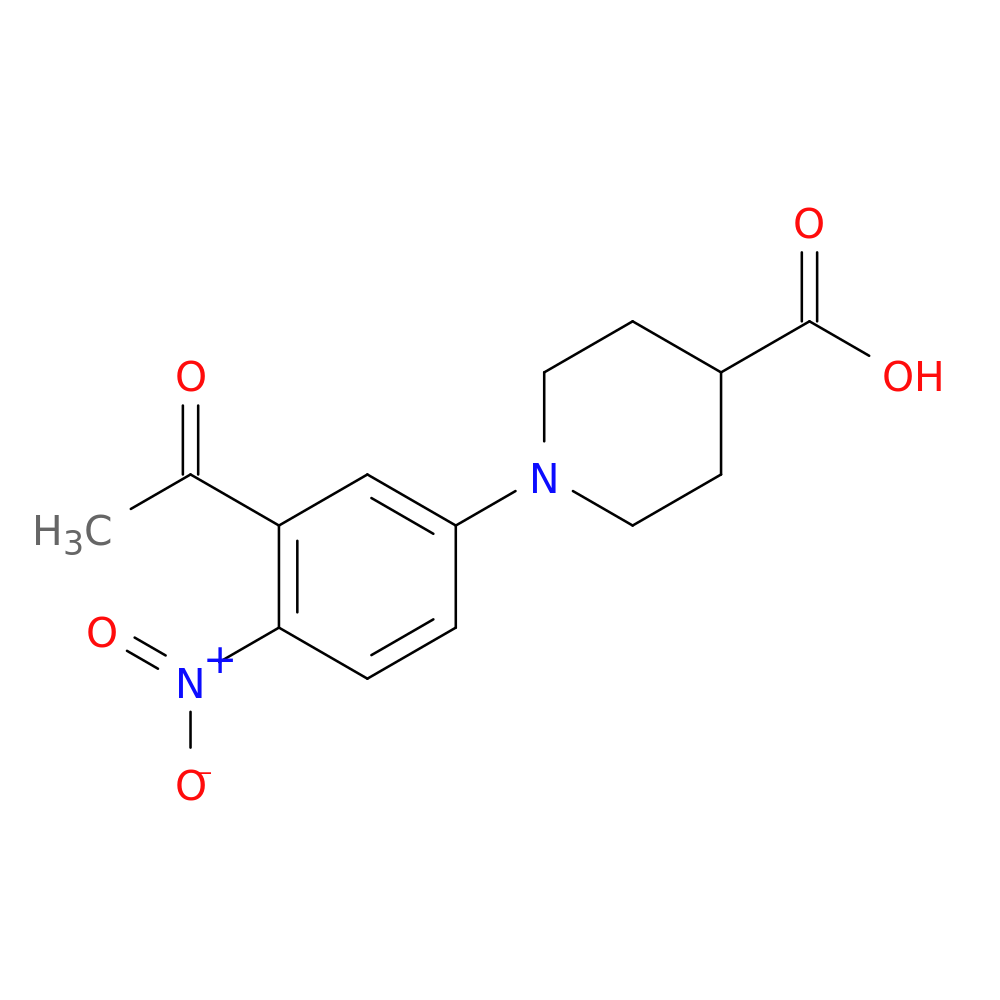 1-(3-acetyl-4-nitrophenyl)piperidine-4-carboxylic acid
