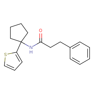 3-phenyl-N-[1-(thiophen-2-yl)cyclopentyl]propanamide