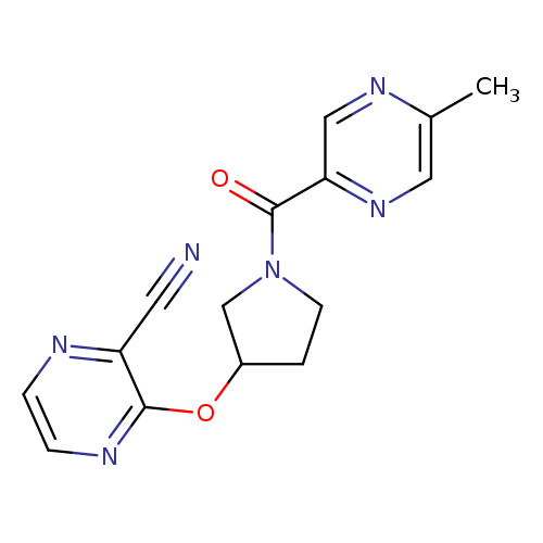 3-{[1-(5-methylpyrazine-2-carbonyl)pyrrolidin-3-yl]oxy}pyrazine-2-carbonitrile
