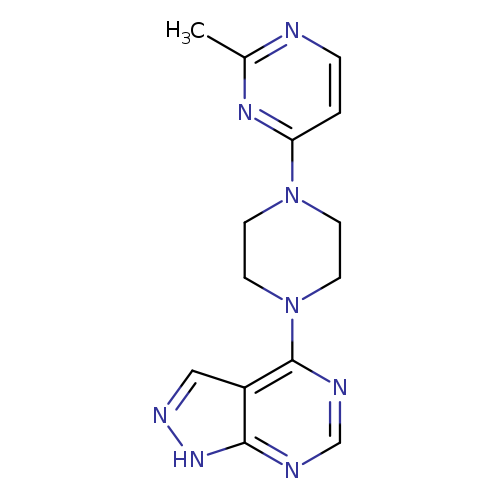 2-methyl-4-(4-{1H-pyrazolo[3,4-d]pyrimidin-4-yl}piperazin-1-yl)pyrimidine