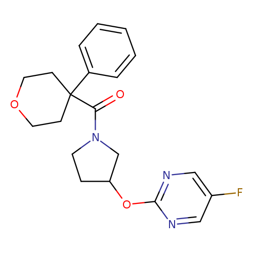 5-fluoro-2-{[1-(4-phenyloxane-4-carbonyl)pyrrolidin-3-yl]oxy}pyrimidine